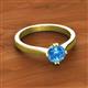 2 - Isla 6.50 mm Round Blue Topaz Solitaire Engagement Ring  