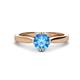 1 - Isla 6.50 mm Round Blue Topaz Solitaire Engagement Ring  