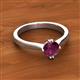2 - Isla 6.50 mm Round Rhodolite Garnet Solitaire Engagement Ring  