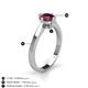4 - Isla 6.50 mm Round Rhodolite Garnet Solitaire Engagement Ring  