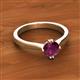 2 - Isla 6.50 mm Round Rhodolite Garnet Solitaire Engagement Ring  