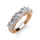 4 - Aria Emerald Cut Lab Grown Diamond and Asscher Cut Diamond 7 Stone Wedding  Band 