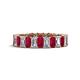 1 - Kerry 5x3 mm Emerald Cut Ruby and Diamond Side Gallery Work Eternity Band 