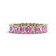 1 - Kerry 5x3 mm Emerald Cut Pink Sapphire and Diamond Side Gallery Work Eternity Band 