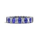 1 - Kerry 5x3 mm Emerald Cut Tanzanite and Diamond Side Gallery Work Eternity Band 