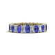 1 - Kerry 5x3 mm Emerald Cut Tanzanite and Diamond Side Gallery Work Eternity Band 