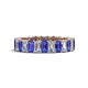 1 - Kerry 5x3 mm Emerald Cut Tanzanite and Diamond Side Gallery Work Eternity Band 