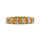 1 - Kerry 5x3 mm Emerald Cut Citrine and Diamond Side Gallery Work Eternity Band 