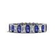 1 - Kerry 5x3 mm Emerald Cut Iolite and Diamond Side Gallery Work Eternity Band 