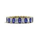 1 - Kerry 5x3 mm Emerald Cut Iolite and Diamond Side Gallery Work Eternity Band 