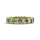 1 - Kerry 5x3 mm Emerald Cut Peridot and Diamond Side Gallery Work Eternity Band 