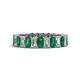 1 - Kerry 5x3 mm Emerald Cut Emerald and Diamond Side Gallery Work Eternity Band 