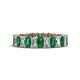 1 - Kerry 5x3 mm Emerald Cut Emerald and Diamond Side Gallery Work Eternity Band 