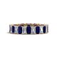 1 - Kerry 5x3 mm Emerald Cut Blue Sapphire and Diamond Side Gallery Work Eternity Band 