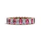 1 - Kerry 5x3 mm Emerald Cut Pink Tourmaline and Diamond Side Gallery Work Eternity Band 