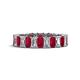 1 - Kerry 5x3 mm Emerald Cut Ruby and Diamond Side Gallery Work Eternity Band 