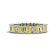 1 - Kerry 5x3 mm Emerald Cut Yellow Sapphire and Diamond Side Gallery Work Eternity Band 