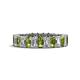 1 - Kerry 5x3 mm Emerald Cut Peridot and Diamond Side Gallery Work Eternity Band 