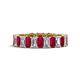 1 - Kerry 5x3 mm Emerald Cut Ruby and Lab Grown Diamond Side Gallery Work Eternity Band 