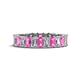 1 - Kerry 5x3 mm Emerald Cut Pink Sapphire and Lab Grown Diamond Side Gallery Work Eternity Band 