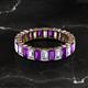 2 - Kerry 5x3 mm Emerald Cut Amethyst and Lab Grown Diamond Side Gallery Work Eternity Band 