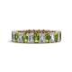 1 - Kerry 5x3 mm Emerald Cut Peridot and Lab Grown Diamond Side Gallery Work Eternity Band 