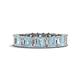 1 - Kerry 5x3 mm Emerald Cut Aquamarine and Lab Grown Diamond Side Gallery Work Eternity Band 