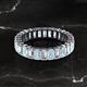 2 - Kerry 5x3 mm Emerald Cut Aquamarine and Lab Grown Diamond Side Gallery Work Eternity Band 