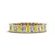 1 - Kerry 5x3 mm Emerald Cut Yellow Sapphire and Lab Grown Diamond Side Gallery Work Eternity Band 