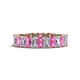 1 - Kerry 5x3 mm Emerald Cut Pink Sapphire and Lab Grown Diamond Side Gallery Work Eternity Band 