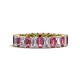 1 - Kerry 5x3 mm Emerald Cut Pink Tourmaline and Lab Grown Diamond Side Gallery Work Eternity Band 