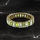 2 - Kerry 5x3 mm Emerald Cut Peridot and Lab Grown Diamond Side Gallery Work Eternity Band 