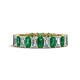 1 - Kerry 5x3 mm Emerald Cut Emerald and Lab Grown Diamond Side Gallery Work Eternity Band 
