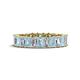 1 - Kerry 5x3 mm Emerald Cut Aquamarine and Lab Grown Diamond Side Gallery Work Eternity Band 