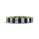1 - Kerry 5x3 mm Emerald Cut London Blue Topaz and Lab Grown Diamond Side Gallery Work Eternity Band 