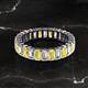 2 - Kerry 5x3 mm Emerald Cut Yellow Sapphire and Lab Grown Diamond Side Gallery Work Eternity Band 