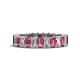 1 - Kerry 5x3 mm Emerald Cut Pink Tourmaline and Lab Grown Diamond Side Gallery Work Eternity Band 
