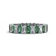 1 - Kerry 5x3 mm Emerald Cut Lab Grown Diamond and Lab Created Alexandrite Side Gallery Work Eternity Band 
