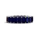 1 - Kerry 6x4 mm Emerald Cut Blue Sapphire Side Gallery Work Eternity Band 