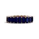 1 - Kerry 6x4 mm Emerald Cut Blue Sapphire Side Gallery Work Eternity Band 