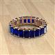 2 - Kerry 6x4 mm Emerald Cut Blue Sapphire Side Gallery Work Eternity Band 