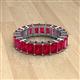 2 - Kerry 6x4 mm Emerald Cut Ruby Side Gallery Work Eternity Band 
