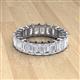 2 - Kerry 6x4 mm Emerald Cut White Sapphire Side Gallery Work Eternity Band 