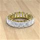 2 - Kerry 6x4 mm Emerald Cut White Sapphire Side Gallery Work Eternity Band 
