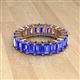 2 - Kerry 6x4 mm Emerald Cut Tanzanite Side Gallery Work Eternity Band 