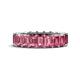 1 - Kerry 6x4 mm Emerald Cut Pink Tourmaline Side Gallery Work Eternity Band 