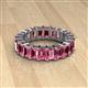 2 - Kerry 6x4 mm Emerald Cut Pink Tourmaline Side Gallery Work Eternity Band 