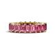 1 - Kerry 6x4 mm Emerald Cut Pink Tourmaline Side Gallery Work Eternity Band 