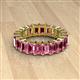 2 - Kerry 6x4 mm Emerald Cut Pink Tourmaline Side Gallery Work Eternity Band 