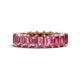 1 - Kerry 6x4 mm Emerald Cut Pink Tourmaline Side Gallery Work Eternity Band 